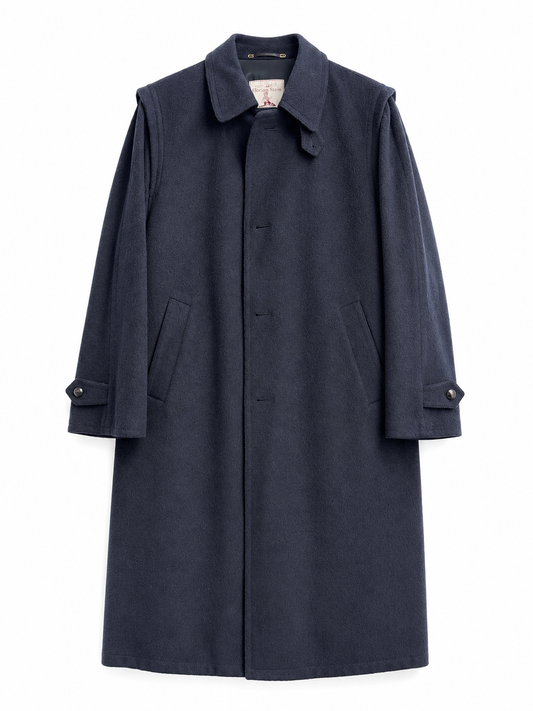 Cappotto Loden vintage blu in lana tg L