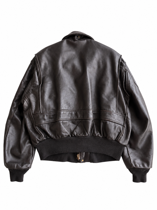 Giacca vintage Schott marrone pelle con interno tg 50