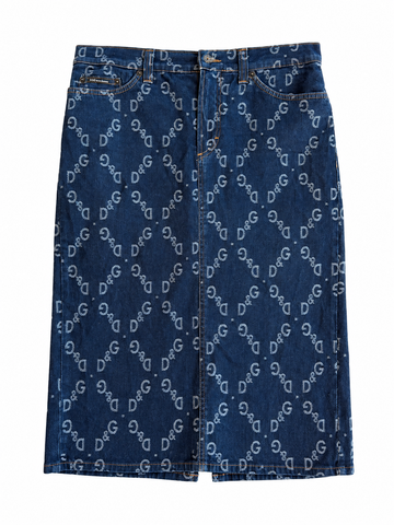 Gonna vintage Dolce & Gabbana denim monogram tg M+