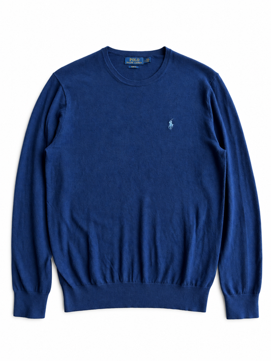 Maglia vintage Ralph Lauren lana merino blu tg S