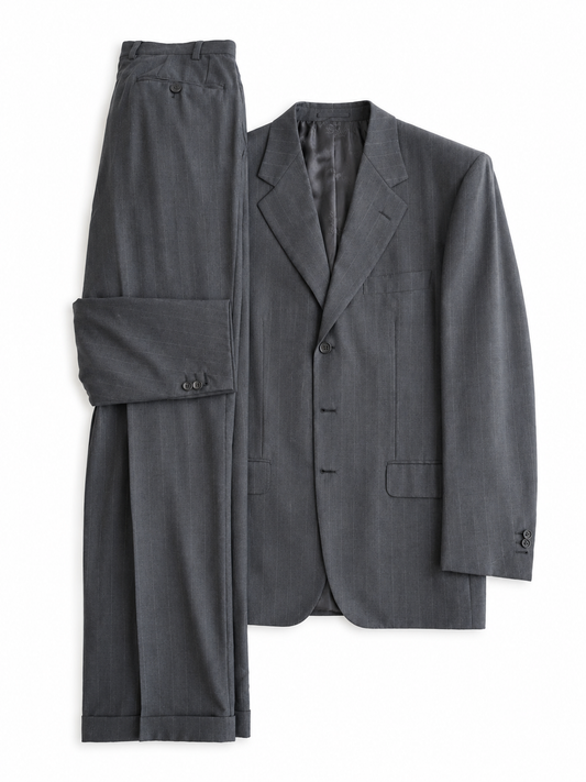 Abito vintage Brioni gessato in lana tg 50