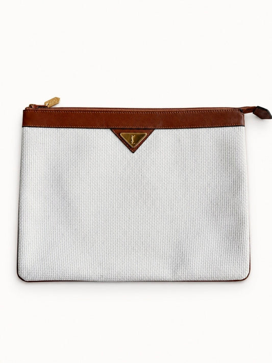 Pochette vintage Yves Saint Lauren pelle