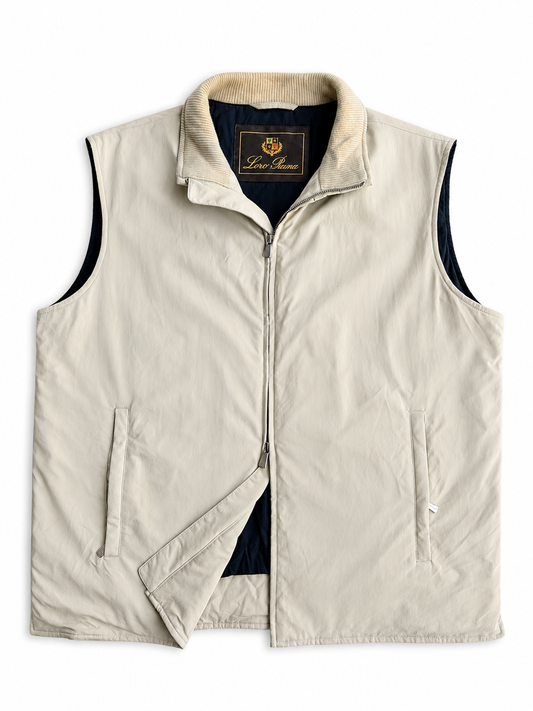 Gilet vintage Loro Piana beige zip doppio cursore tg XL