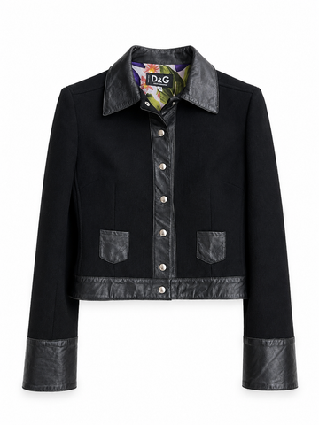 Blazer vintage Dolce & Gabbana lana e pelle tg 42