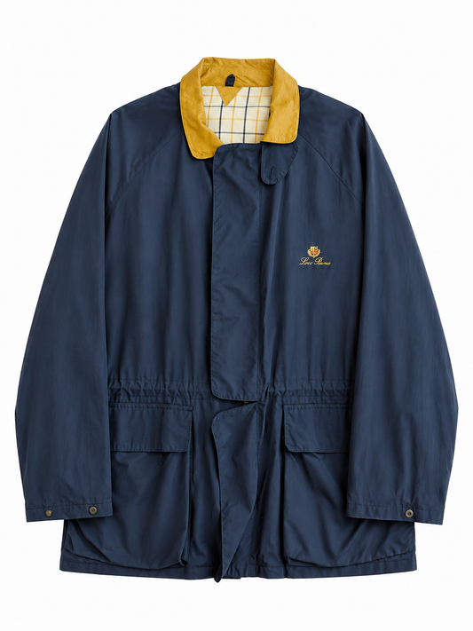 Giacca vintage Loro Piana blu logo ricamato tg XL