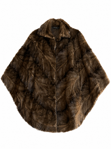 Mantella poncho Salvatore Ferragamo vintage visone