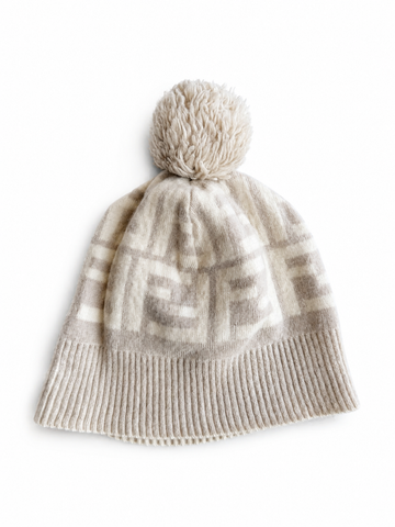 Cappello vintage Fendi lana monogram chiaro