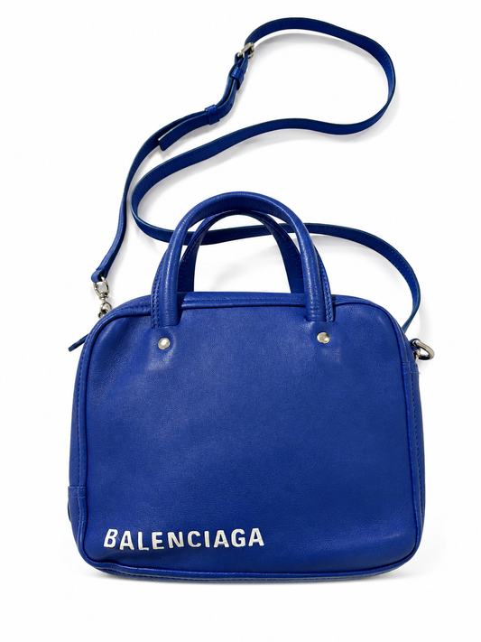 Borsa vintage Balenciaga blu pelle