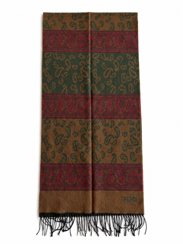 Sciarpa vintage Fendi fantasia frange