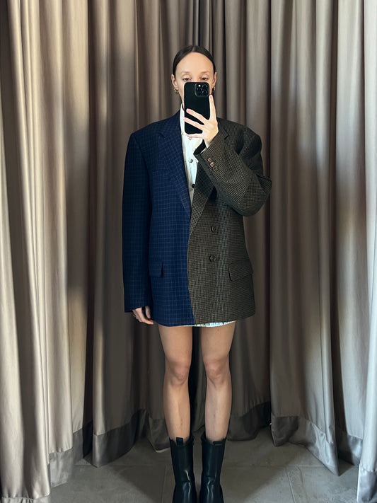 Blazer vintage reworked in lana tg L