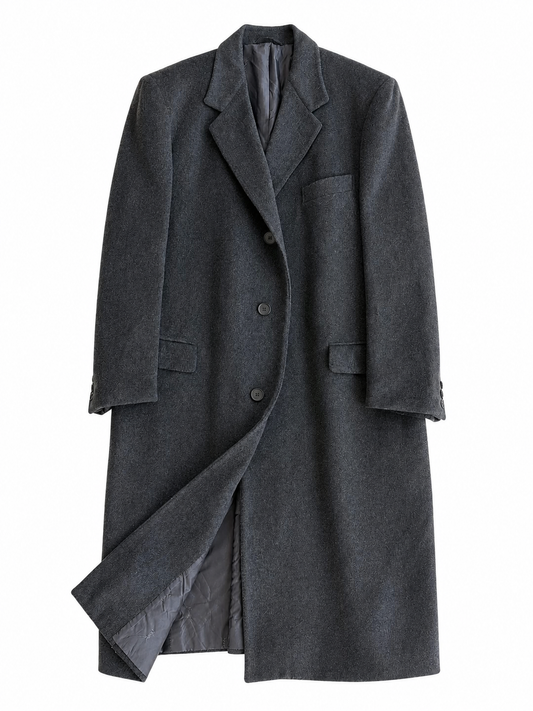 Cappotto vintage Yves Saint Laurent cashmere grigio tg 52