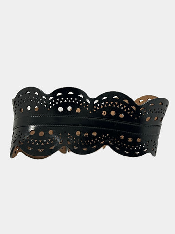 Cintura vintage Alaia nera pelle
