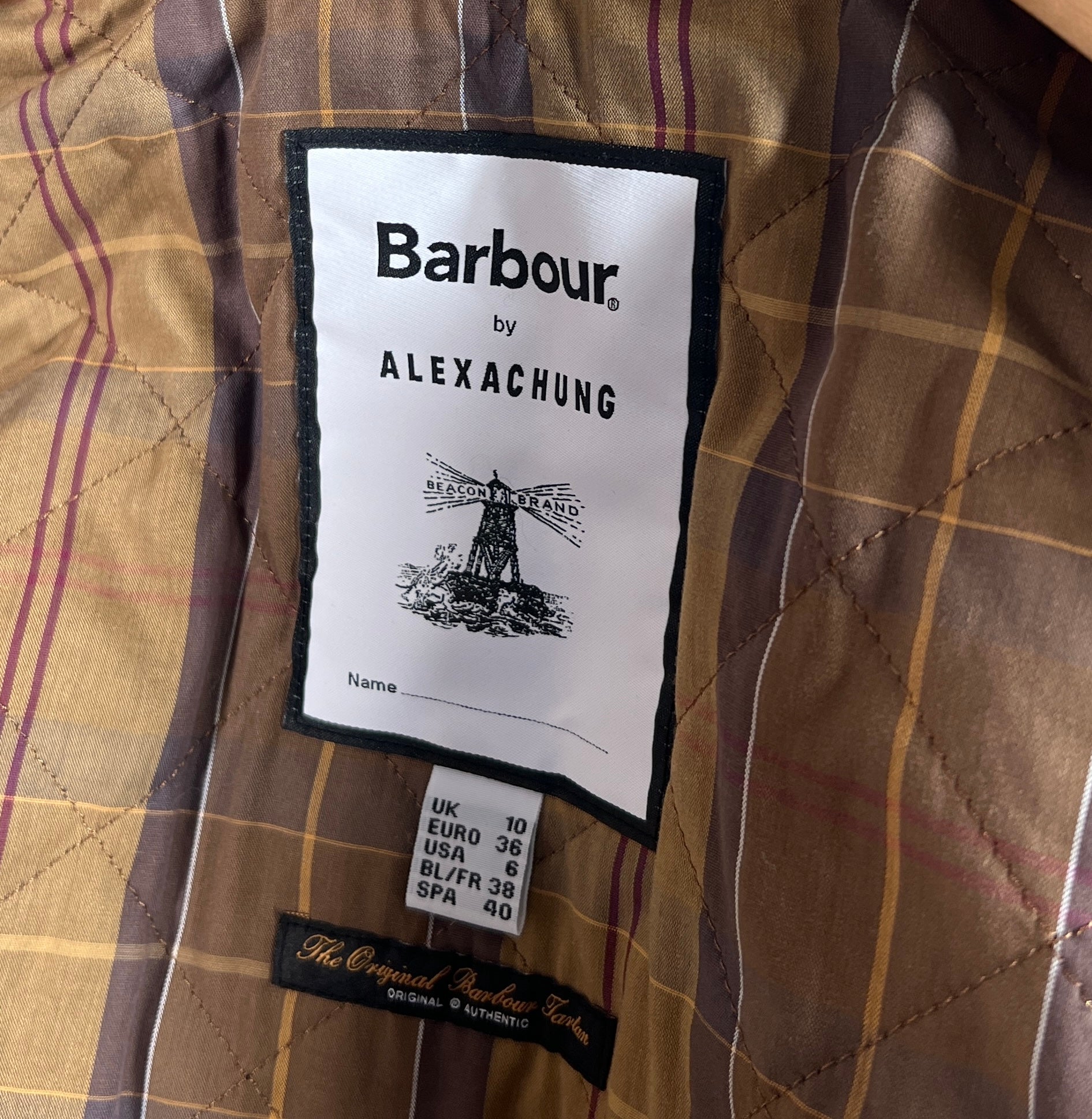 Giacca vintage Barbour ALEXACHUNG verde tg S