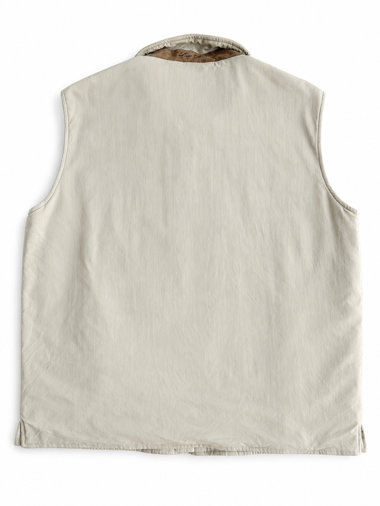 Gilet vintage Loro Piana beige zip doppio cursore tg XL