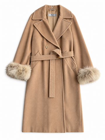 Cappotto vintage Max Mara doppiopetto con cintura tg 40