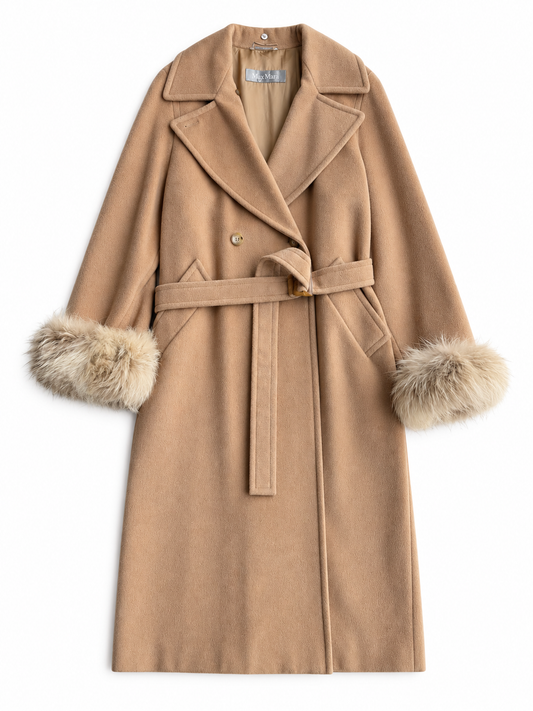 Cappotto vintage Max Mara doppiopetto con cintura tg 40