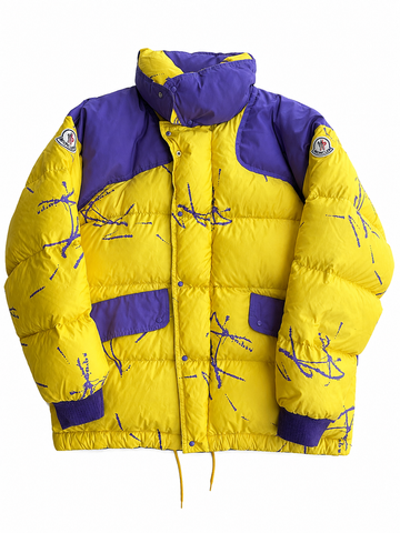 Giacca vintage Moncler Grenoble giallo/viola logo tg 3