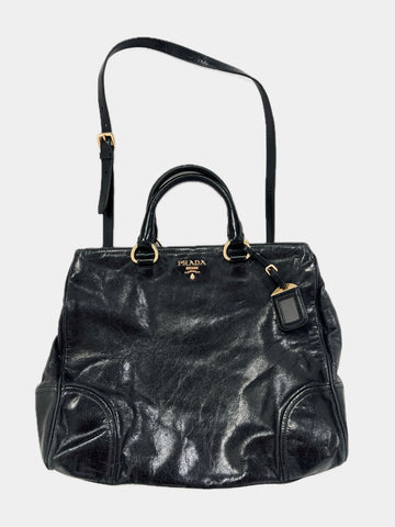 Borsa vintage Prada pelle nero con tracolla