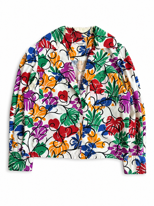 Blazer corta vintage Yves Saint Laurent fantasia tg