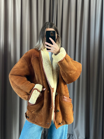 Montone vintage Shearling whisky tg M/L