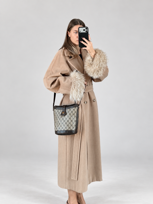 Cappotto vintage Max Mara doppiopetto con cintura tg 40