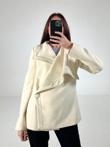 Cappotto vintage Max Mara lana panna tg M