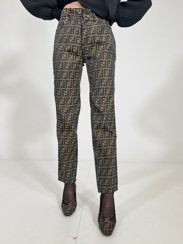 Pantaloni vintage Fendi monogram tg S