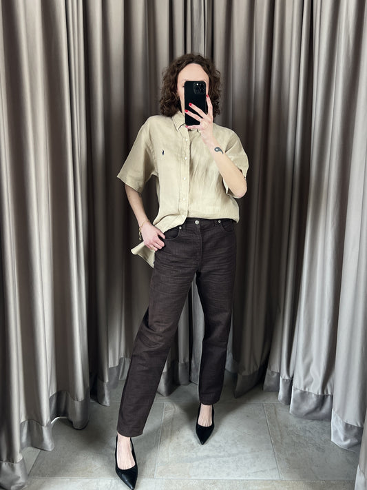 Pantaloni vintage Fendi monogram marrone tg M