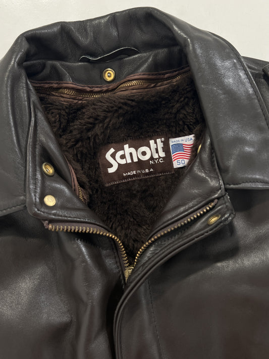 Giacca vintage Schott t.d.moro in pelle tg 50