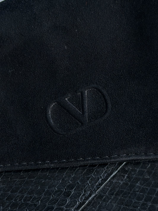 Borsa vintage Valentino nero pitone/velluto