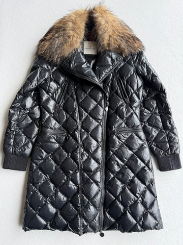 Giacca vintage Moncler nero lungo tg M