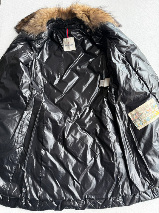 Giacca vintage Moncler nero lungo tg M