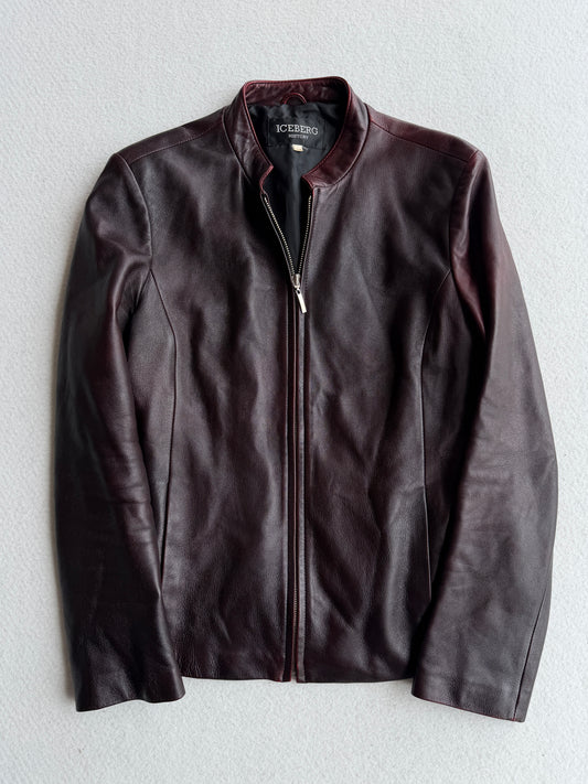 Giacca vintage Iceberg pelle bordeaux