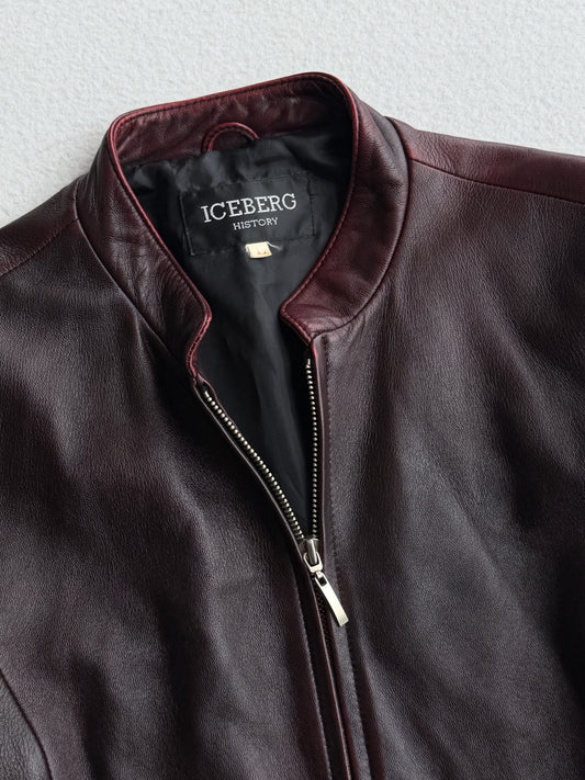Giacca vintage Iceberg pelle bordeaux