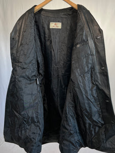 Giacca vintage in pelle lunga nero tg XL