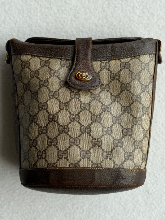 Borsa vintage Gucci monogram secchiello con tracolla