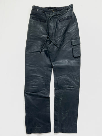 Pantaloni vintage Fendi pelle nero tg 42