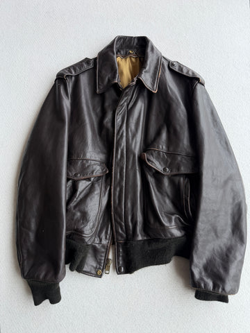 Giacca vintage Schott marrone pelle tg 46