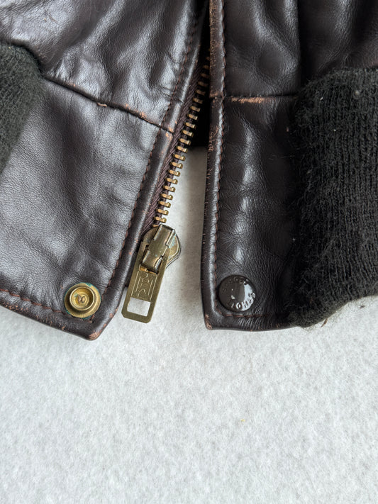 Giacca vintage Schott marrone pelle tg 46