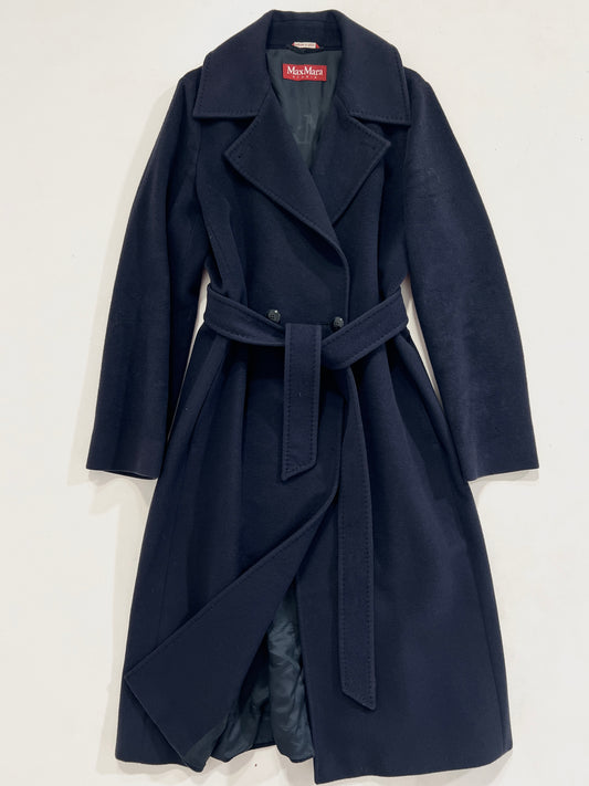 Cappotto vintage Max Mara blu lana tg 44