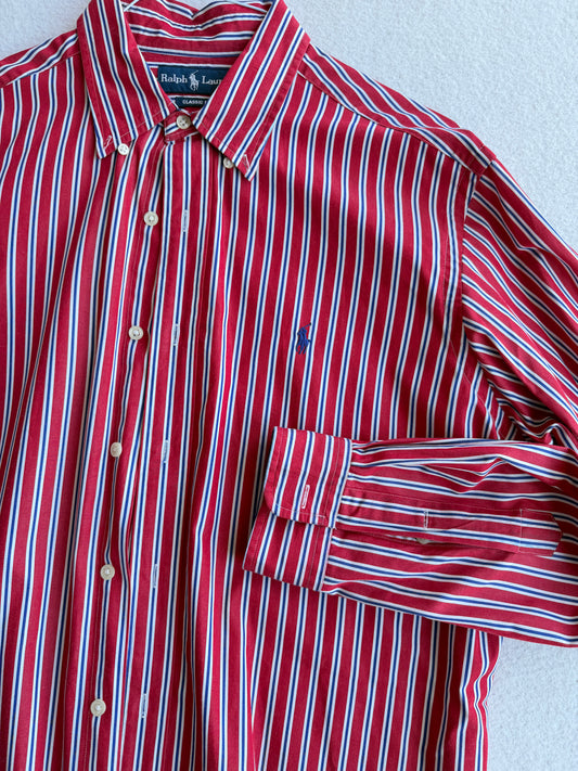 Camicia vintage Ralph Lauren righe rosso tg L