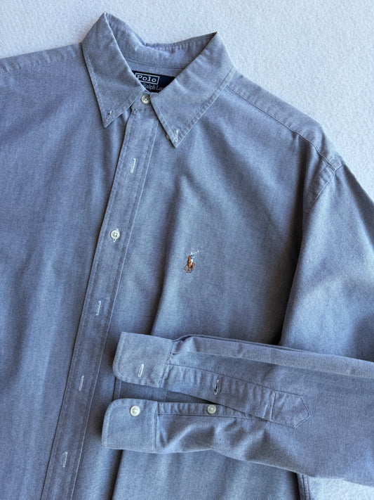 Camicia vintage Ralph Lauren grigio/celeste tg XL