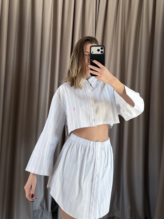 Coordinato vintage Ralph Lauren lilla/bianco tg U