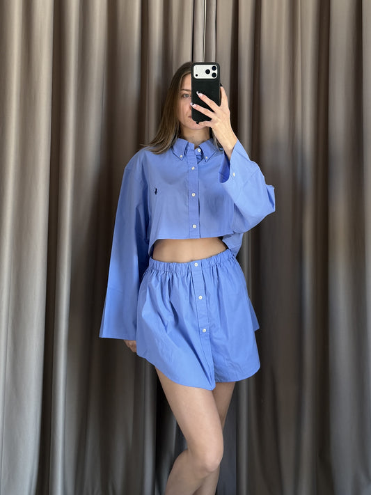 Coordinato vintage Ralph Lauren celeste tg U
