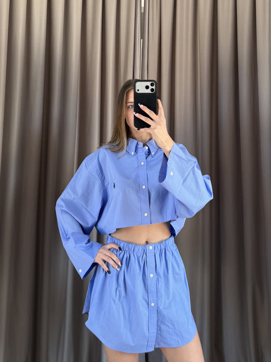 Coordinato vintage Ralph Lauren celeste tg U