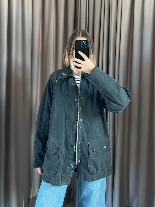 Giacca vintage Barbour Bedale blu tg S