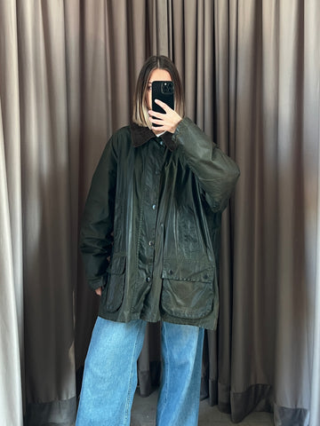 Giacca vintage Barbour Bedale verde tg XL