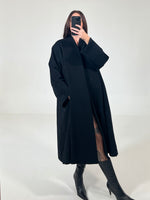 Carica l&#39;immagine nel visualizzatore di Gallery, Cappotto vintage Ferre in lana/cashmere nero tg M
