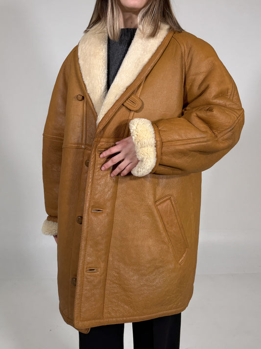 Montone vintage Shearling whisky tg XL