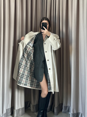 Trench vintage YSL beige chiaro tg 48